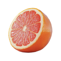 Freshly sliced grapefruit showcasing vibrant flesh and textured skin on a neutral background, Grapefruit isolated on alpha layer png