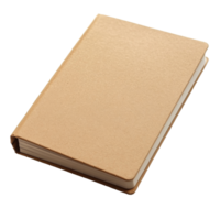 Closed brown paper notebook resting on a flat surface, showcasing a simple and minimalist design, Closed brown paper notebook. Realisticphotography isolated on transparent background. png