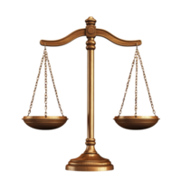 Iconic scale of justice symbol representing fairness and equality in legal matters on a transparent background, Scale of Justice Iconic Legal Symbol on a transparent background png