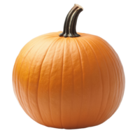 Isolated pumpkin on a transparent background showcasing vibrant orange color and distinctive ribbed texture, pumpkin isolated on transparent png