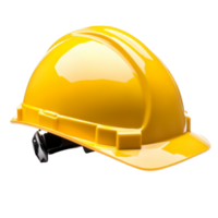 Construction yellow helmet for workers resting on an isolated background, highlighting safety in the workplace, Construction yellow helmet for workers on an isolated background. png