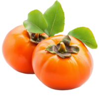 Fresh ripe persimmons displayed artistically on a pure transparent background showcasing their vibrant color and texture, fresh ripe persimmons with isolated on transparent background png