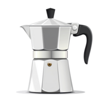 Classic Italian coffee percolator isolated on a Transparent background highlighting its elegant design, italian coffee percolator isolated on White background png