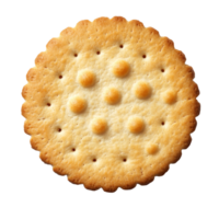 Round cracker isolated on a clean transparent background showcasing a simple yet appealing design, round cracker isolated on transparent backgroundfile png