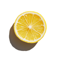 Bright yellow lemon half on a clean white background, showcasing its vibrant texture and freshness, half lemon on white background png
