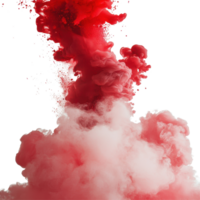 Red smoke paint explosions create stunning visual effects against a Transparent background, Red Smoke Paint Explosions on background png