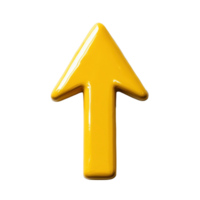 Yellow arrow pointing upward on a Transparent background for clear directional guidance in design concepts, D Yellow Arrow Pointing Up png