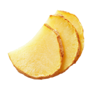 Fresh ginger slices isolated on a white background for culinary use and health benefits, Ginger slice isolated on white background png