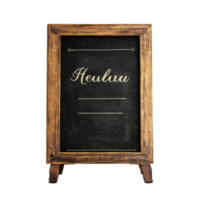 Chalk board menu signage with wooden frame on white background showcasing custom text and design, Chalk board menu signage isolated on white background png