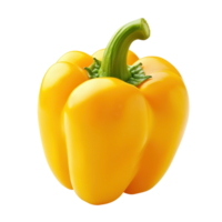 Sweet yellow pepper showcases vibrant color and fresh appearance on neutral background, Sweet yellow pepper isolated on Transparent background png