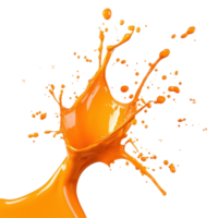 Vibrant orange paint splash creating dynamic patterns against a clean Transparent background, Orange Paint Splash on background png
