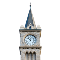 Historic clock tower stands tall against clear sky highlighting architectural beauty and functionality, large clock tower with a clock on the top, Transparent background png