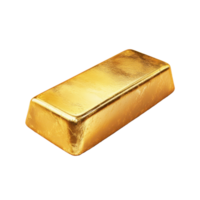 Golden bullion bar isolated on white background highlights luxury and wealth, golden bullion on isolated on white background png