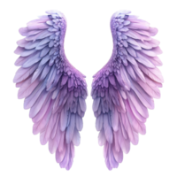 Purple angel wings isolated on a Transparent background showcasing intricate feather details and a graceful gradient, Purple Angel Wings isolated on background background png