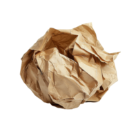 Crumpled brown paper bowl isolated on Transparent background showcasing texture and form, paper bowl isolated on background png