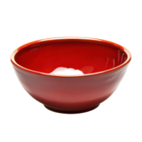 Ceramic red bowl isolated on white background showcasing vibrant color and smooth surface, ceramic red bowlisolated on white background png