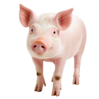 Cute piglet standing against a Transparent background in a bright and clean environment, Pig on background png