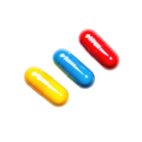 Colorful capsules isolated on Transparent background highlighting different shapes and sizes for pharmaceutical use, pills capsules isolated on background png