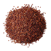 Red quinoa grains piled on a Transparent background showcasing their rich color and texture in detail, red quinoa on background png