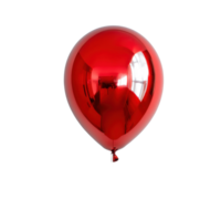 Bright red foil balloon on a clean Transparent background ideal for festive occasions, Red Balloon with Silver Foil, background png