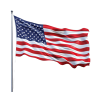 Waving American flag isolated on a Transparent background representing national pride and unity, The flag the United States America Isolated on background png