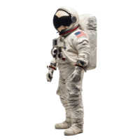 Cosmonaute in a white space suit showcasing the advancements in space exploration technology and design, Cosmonaute on Transparent background png