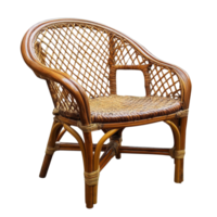 Rattan chair design showcasing craftsmanship and style on a neutral backdrop, Rattan chair isolated on Transparent background png