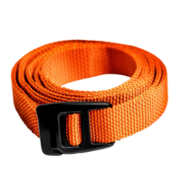 Closeup view of orange nylon webbing with black clasp highlights durability and design, Closeup view orange nylon webbing with black clasps isolated on Transparent background png