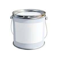 Paint can with blank label ready for customization in home improvement project, Paint can with a blank label isolated on Transparent background mockup, background png