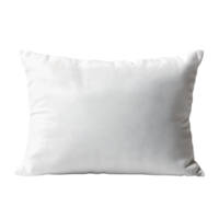 Soft cotton pillow positioned on isolated transparent background with texture enhancing details, blank bed cotton pillow on isolated transparent background, useful for mockup template png
