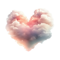 Soft cloud shaped like a heart floating on a white background creates a serene and romantic atmosphere, Isolated heart shape soft cloud white background png