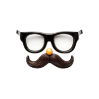 Unique black glasses with mustache mask design isolated on white background for fun occasions, Glasses and Nose with Mustache mask Isolated on white background png