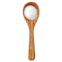 Sugar in wooden spoon ready for coffee on a Transparent background, Sugar for coffee in wood spoon isolated on background png
