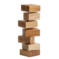 Tower of wooden blocks arranged vertically against a Transparent background highlighting craftsmanship and design, Tower Wood Blocks, background png