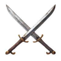 Crossed cutlasses displayed on a plain Transparent background for artistic decoration, Crossed cutlasses isolated onisolated on background png