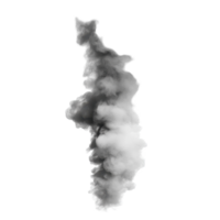 Thick black smoke column rising against a Transparent background creating an isolated dramatic visual effect, Thick Column Smoke isolated on background png