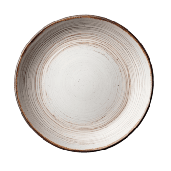 Haut vue de une Facile céramique assiette contre une transparent Contexte mettant en valeur minimaliste conception et texture, Haut vue assiette isolé sur Contexte png