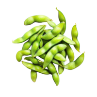 Fresh edamame soybeans displayed on a clean Transparent background for culinary presentation and nutritional showcase, edamame soy beans isolated on background png