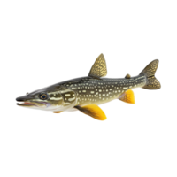 Pike fish isolated on Transparent background showcasing natural colors and features, Pike live fish isolated on background Live fish object for design png