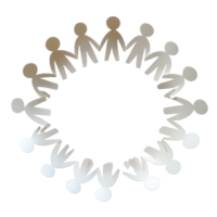 Paper figures holding hands in a circular formation symbolizing unity and togetherness, Paper People in a Circle Holding Hands png