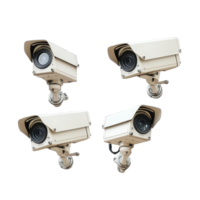 CCTV cameras arranged in a grid pattern isolated on a white background for security monitoring purposes, CCTV cameras isolated on white background png