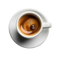 Rich espresso served in a white cup on a plain Transparent background for coffee lovers and baristas, Coffee Espressoisolated on background png