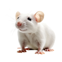 Laboratory rat in a controlled environment showcasing its unique characteristics and behaviors, White laboratory rat isolated on Transparent background png
