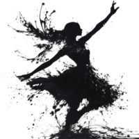 Mystic dancer captured in motion with a splash of ink creating artistic expression, Mystic Dancer in Motion A Splash Ink Captures the Artful Movement, Transparent background png