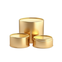 Gold podiums arranged on a white background for awards or displays enhancing visual aesthetics, Gold podiums isolated on white background png