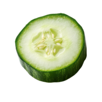 Fresh cucumber slice isolated on Transparent background showcasing vibrant green color and texture, cucumber sliceisolated on background png
