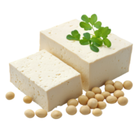 Tofu and soybeans isolated on Transparent background showcasing natural ingredients, tofu and soy isolated on background png