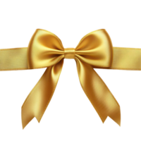 Elegant gold satin ribbon bow on a white background for decorative use in various occasions, Gold Satin Ribbon Bow Isolated on white background png
