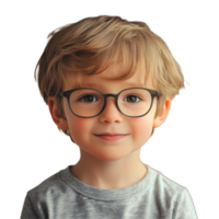 Smart child boy wearing glasses with a confident smile in a soft lit setting, Smart child student Boy wearing glasses png