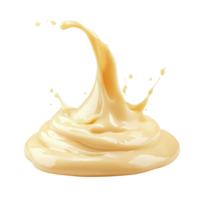Mayonnaise drops splashing and pooling on a clean Transparent background showcasing a creamy texture, mayonnaise drops isolated on background png